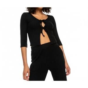 NEW ROXY looking good tie front cardigan in anthracite